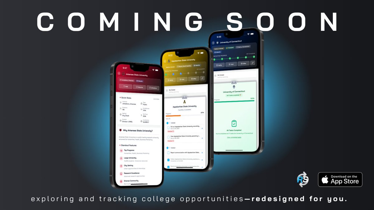 RecruitSync's tweet image. New look.
More college info.
Progress tracking built in.
Updated college profiles are almost here.
#RecruitmentDoneRight #RecruitSync #NewLook