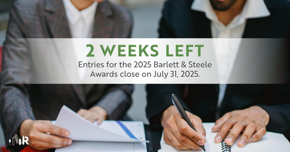 BizJournalism's tweet image. There are TWO WEEKS LEFT to submit your work for the 2025 Barlett & Steele Awards!
These awards honor the best in investigative business journalism from the past year, and there are never any entry fees.
Learn more and enter today at businessjournalism.org/awards/