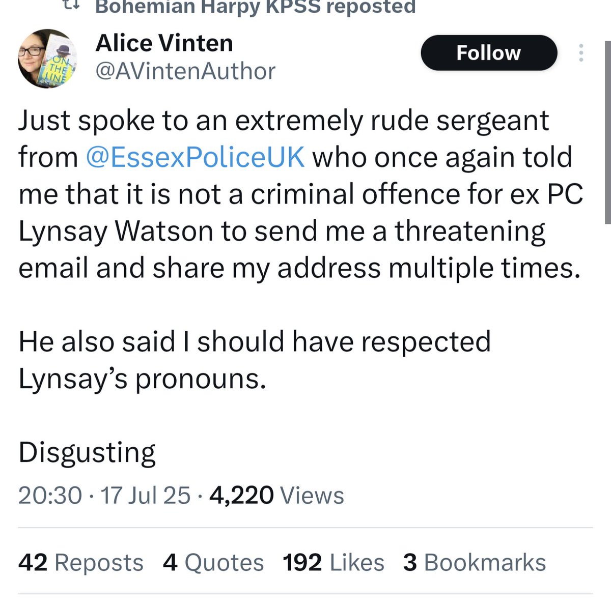 Perky_43's tweet image. Tell me you're on the regular nuisance caller spreadsheet without telling me you're on the regular nuisance caller spreadsheet 🤣
Utter lunatic 🤡🥸😂