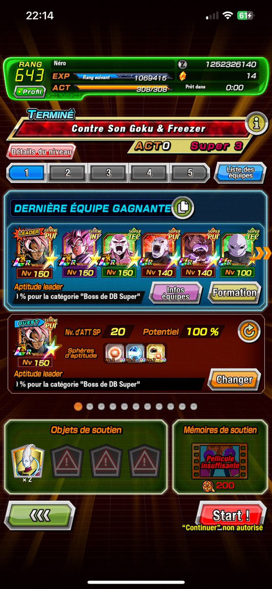 Docuuus's tweet photo. Pour ceux qui n’arrivent pas la mission univers 11 sur la blue zone goku freezer je vous jure la team est viable https://t.co/2zAxvHkQTC