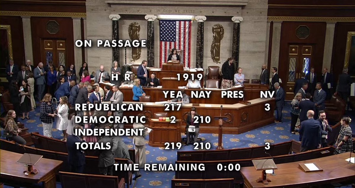 🚨BREAKING: The House has passed a bill to prevent the creation of a Central Bank Digital Currency (CBDC)

219-210.