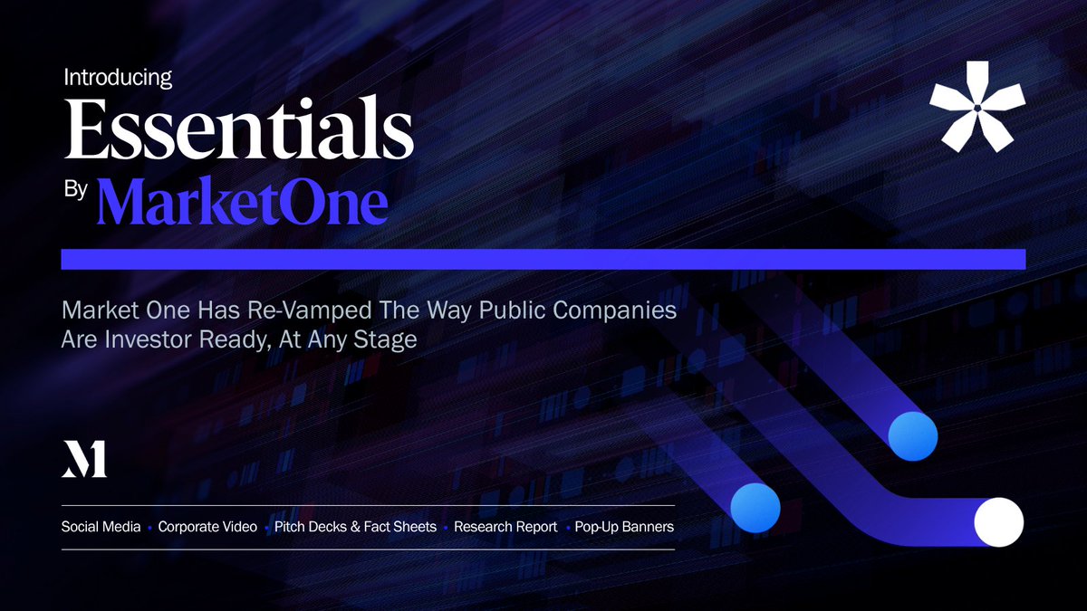 MarketOneMedia's tweet image. Market One is excited to introduce 'The Essentials', a must-have investor marketing toolkit for public companies.
From pitch decks that simplify your story, to fully managed social feeds and branded visuals that give your company a real online and offline presence, Essentials…