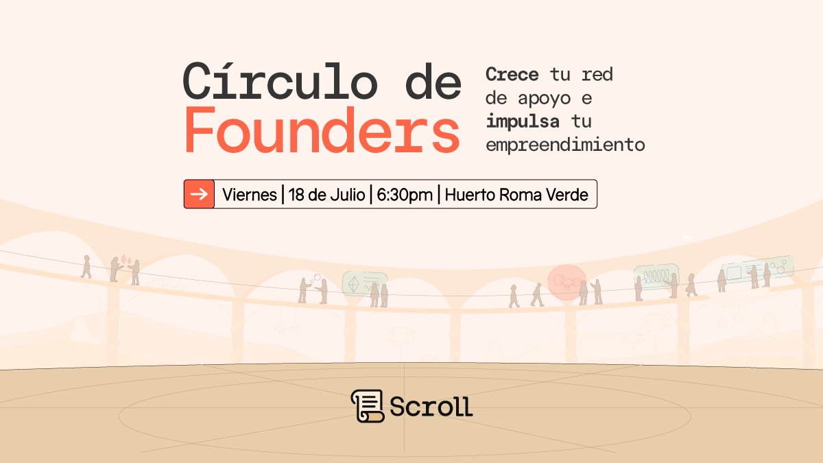 Scroll_ES's tweet image. Evento presencial de Scroll en CDMX 🇲🇽
🗓️ Viernes, 18 de julio
🕡 6:30pm (hora CDMX)
📍 Huerto Roma Verde
Un espacio íntimo para founders que quieren crecer desde lo real. Conexiones genuinas, historias compartidas y vibes entre builders.
🎟 Cupo limitado – regístrate y…