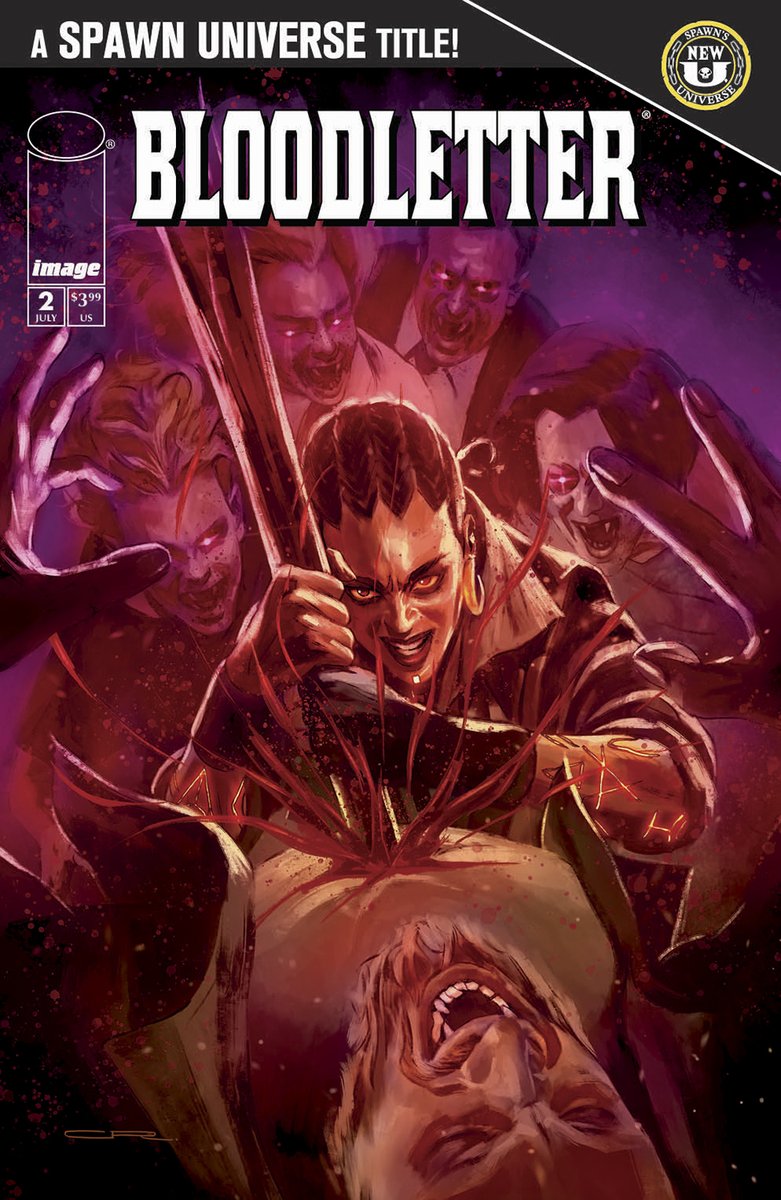 JosephPIllidge's tweet image. In the next issue of BLOODLETTER, my new series by @McFarlaneComics and @ImageComics
Tasha Thornwall, THE BLOODLETTER continues her revenge mission to kill SPAWN by going after his team of allies, THE SCORCHED!
BLOODLETTER #2 WILL BE IN COMIC SHOPS WEDNESDAY, JULY 23RD!