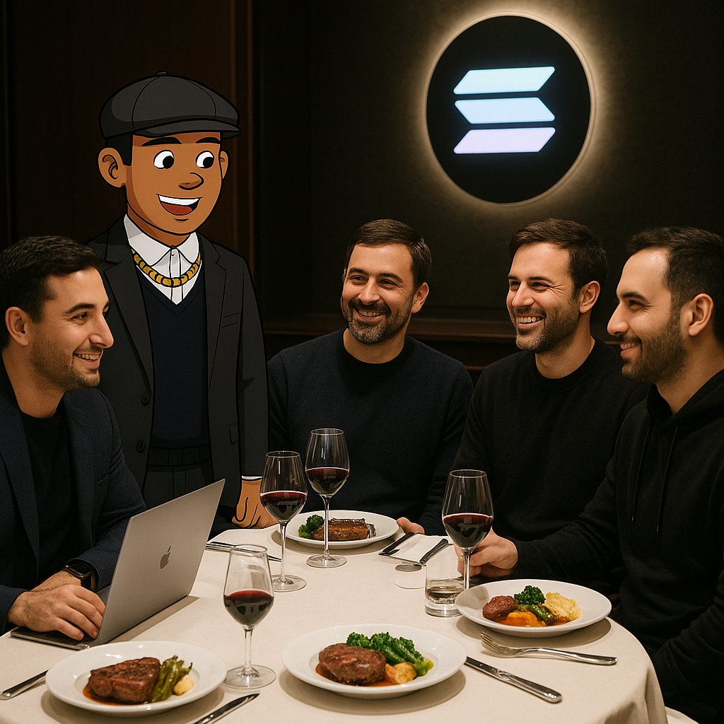 MrWeb3King's tweet photo. @Meta_Dawgs break bread with Solana legends 🥩
No forks in our repo just steak on our plate.
We’re not trend riders. We built the table.
$SOL runs deep.
#Solana #MetaDwags #OGsOnly https://t.co/iNzemC7NQO