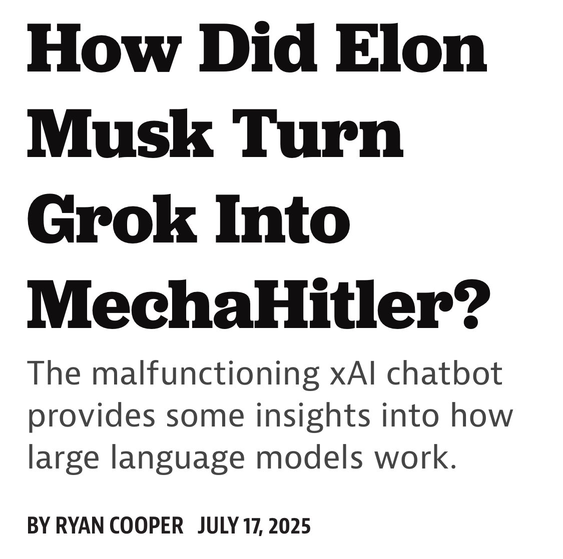 leahmcelrath.bsky.social (@leahmcelrath) on Twitter photo For people interested in better understanding how LLM (large language model) AI tech works—and how it can be used for better or for worse—I highly recommend this accessible explainer.
By Ryan Cooper for <a href="/TheProspect/">The American Prospect</a>
Link below. For people interested in better understanding how LLM (large language model) AI tech works—and how it can be used for better or for worse—I highly recommend this accessible explainer.
By Ryan Cooper for <a href="/TheProspect/">The American Prospect</a>
Link below.