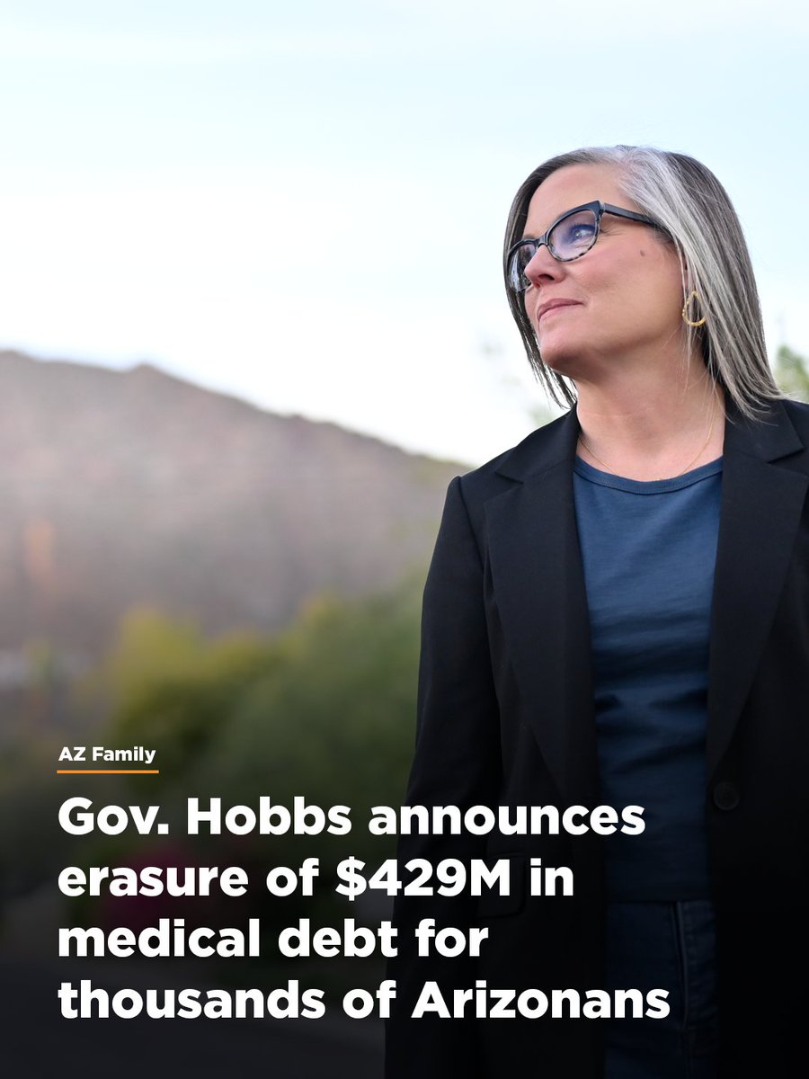 katiehobbs's tweet image. I know the burden that medical debt can put on working-class families. This relief gives 352,000 more Arizonans the chance to get back on their feet and move forward.
I'll always fight to ensure every Arizonan can thrive.