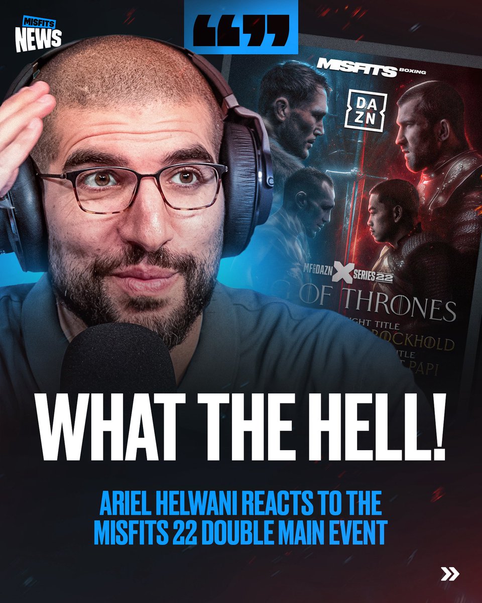MisfitsBoxing's tweet image. Ariel Helwani reacts to the Misfits 22 Announcementโผ๏ธ
What are your fight predictions? ๐ง