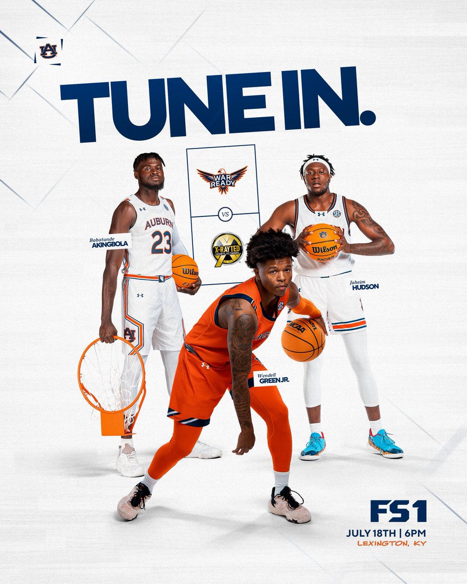 AuburnMBB's tweet image. Our guys @War_ReadyAU are ready to roll on @FS1 🔥
Tune in and watch our guys compete for $1 million 🤑💰