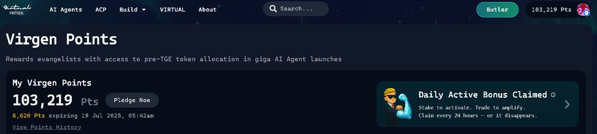 요즘 VADER 플랫폼에서 포인트는 꾸준히 쌓이고 있지만, 딱히 눈에 들어오는 신규 프로젝트가 없어서 계속 보유만 하고 있는 상태입니다.

103,219 포인트가 쌓였고, 그중 일부는 곧 만료되니 사용처를 고민해봐야겠네요. 특별히 끌리는 프로젝트가 보이면 바로 Pledge 할 준비는 되어 있는데,