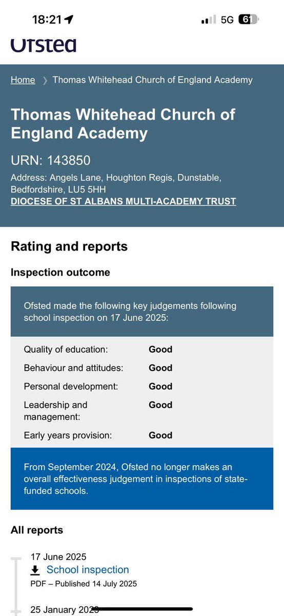 Head (@tw_ce_academy) on Twitter photo We are delighted to share that we have been judged by Ofsted as ‘good’ in all areas. The staff have worked so hard to ensure the children receive a high standard of education. What a way to end the year ! <a href="/StAlbansDMAT/">Diocese of St Albans Multi-Academy Trust</a> <a href="/rogersjanna1/">Anna Rogers</a> We are delighted to share that we have been judged by Ofsted as ‘good’ in all areas. The staff have worked so hard to ensure the children receive a high standard of education. What a way to end the year ! <a href="/StAlbansDMAT/">Diocese of St Albans Multi-Academy Trust</a> <a href="/rogersjanna1/">Anna Rogers</a>