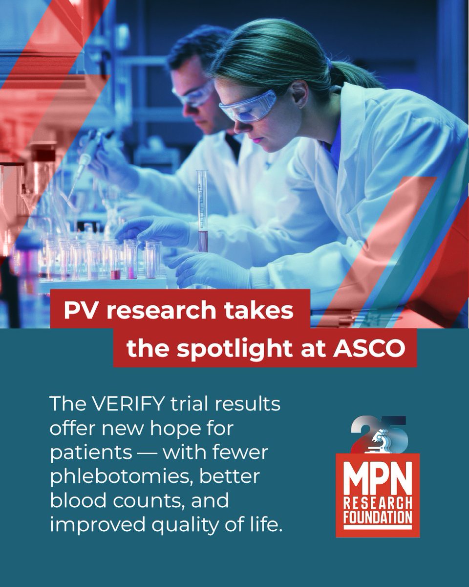 MPN_RF's tweet photo. 🏆 Big moment for MPNs: PV research took the plenary stage at #ASCO2025. Dr. Andrew Kuykendall presented VERIFY trial results on rusfertide:
✓ 62% maintained Hct <45%
✓ Better symptom control
✓ Fewer skin malignancies
#MPNs #PVawareness #Rusfertide #VERIFYtrial https://t.co/sV3DNL0kxq