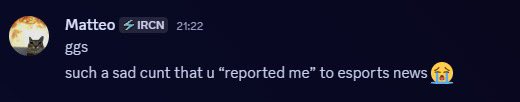 Instead of apologizing for calling a Dyslexic person a 'Stupid Dyslexic Cunt' you go on and say 'sad cunt' 

Matteo Soccea you are genuinely the biggest twink in this community

#f125 #f1esports