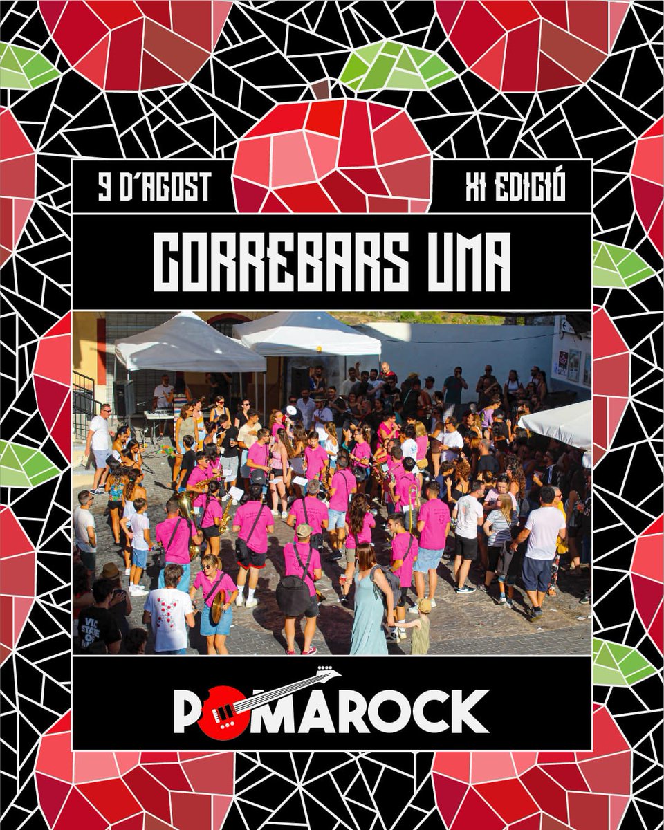 🎸 CORREBARS UMA🍎

Com tots els anys, enguany també comptarem amb el correbars de la millor banda del Comtat: la Unió Musical d'Agres! 🤭❤️‍🩹

Vos esperem el dissabte 9 d'agost a Agres!

#pomarock