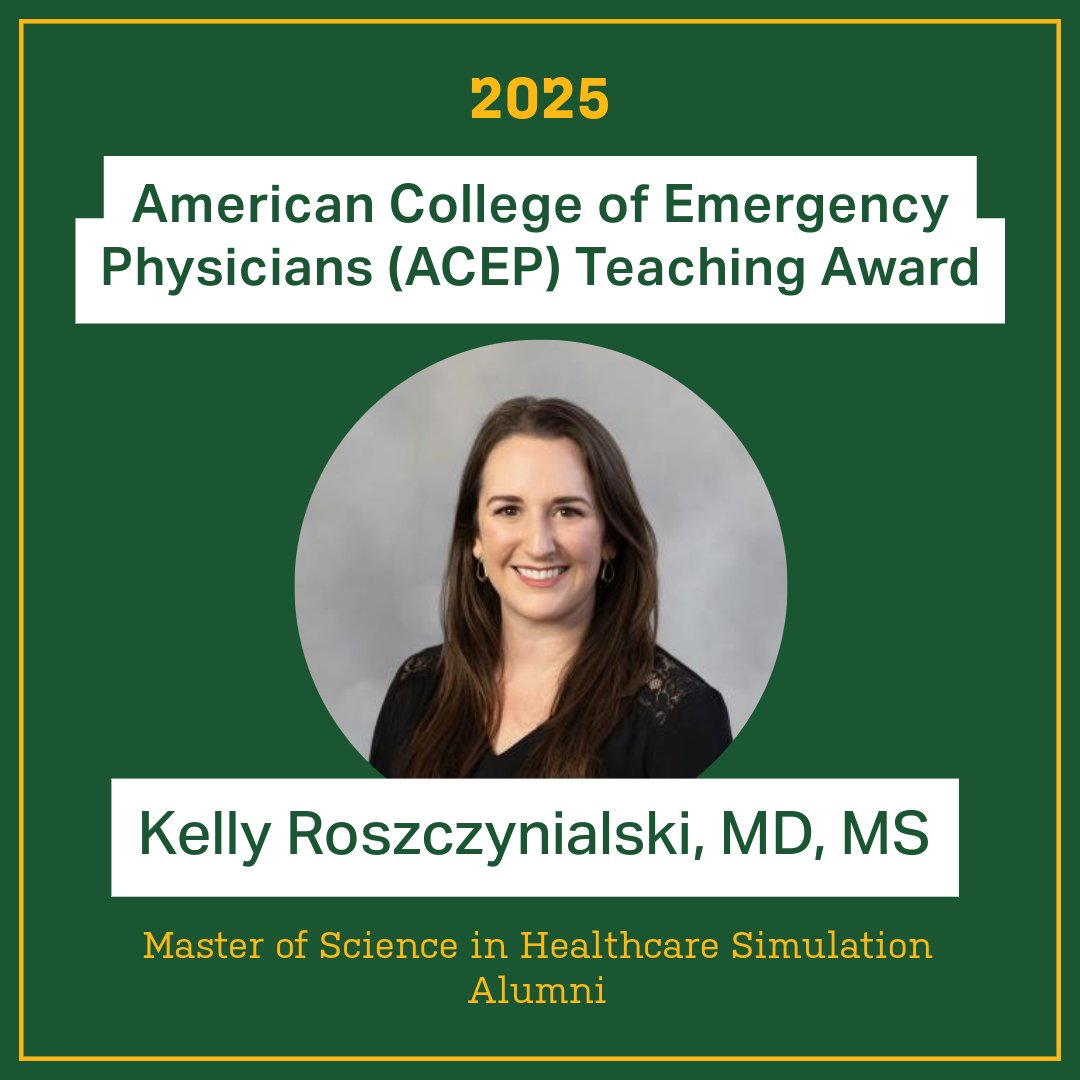 UAB Healthcare Simulation (@uabsim) on Twitter photo We’re proud to celebrate one of our outstanding Healthcare Simulation alumni Kelly Roszczynialski, MD, MS <a href="/KRoszczynialski/">Kelly Roszczynialski</a>, on being named a recipient of the American College of Emergency Physicians (ACEP) Teaching Award! Congratulations, Dr. Roszczynialski! We’re proud to celebrate one of our outstanding Healthcare Simulation alumni Kelly Roszczynialski, MD, MS <a href="/KRoszczynialski/">Kelly Roszczynialski</a>, on being named a recipient of the American College of Emergency Physicians (ACEP) Teaching Award! Congratulations, Dr. Roszczynialski!
