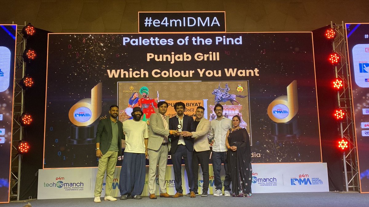e4m Live (@e4mevents) on Twitter photo Applauding the visionaries setting new standards in digital media innovation! Congrats to the outstanding winners at #e4mIDMA 2025! ๐
Category: Best Use of Social Networks/ Social Media
Winners: <a href="/PunjabGrill/">Punjab Grill</a>, #WhichColourYouWant
#digitalawards Applauding the visionaries setting new standards in digital media innovation! Congrats to the outstanding winners at #e4mIDMA 2025! ๐
Category: Best Use of Social Networks/ Social Media
Winners: <a href="/PunjabGrill/">Punjab Grill</a>, #WhichColourYouWant
#digitalawards