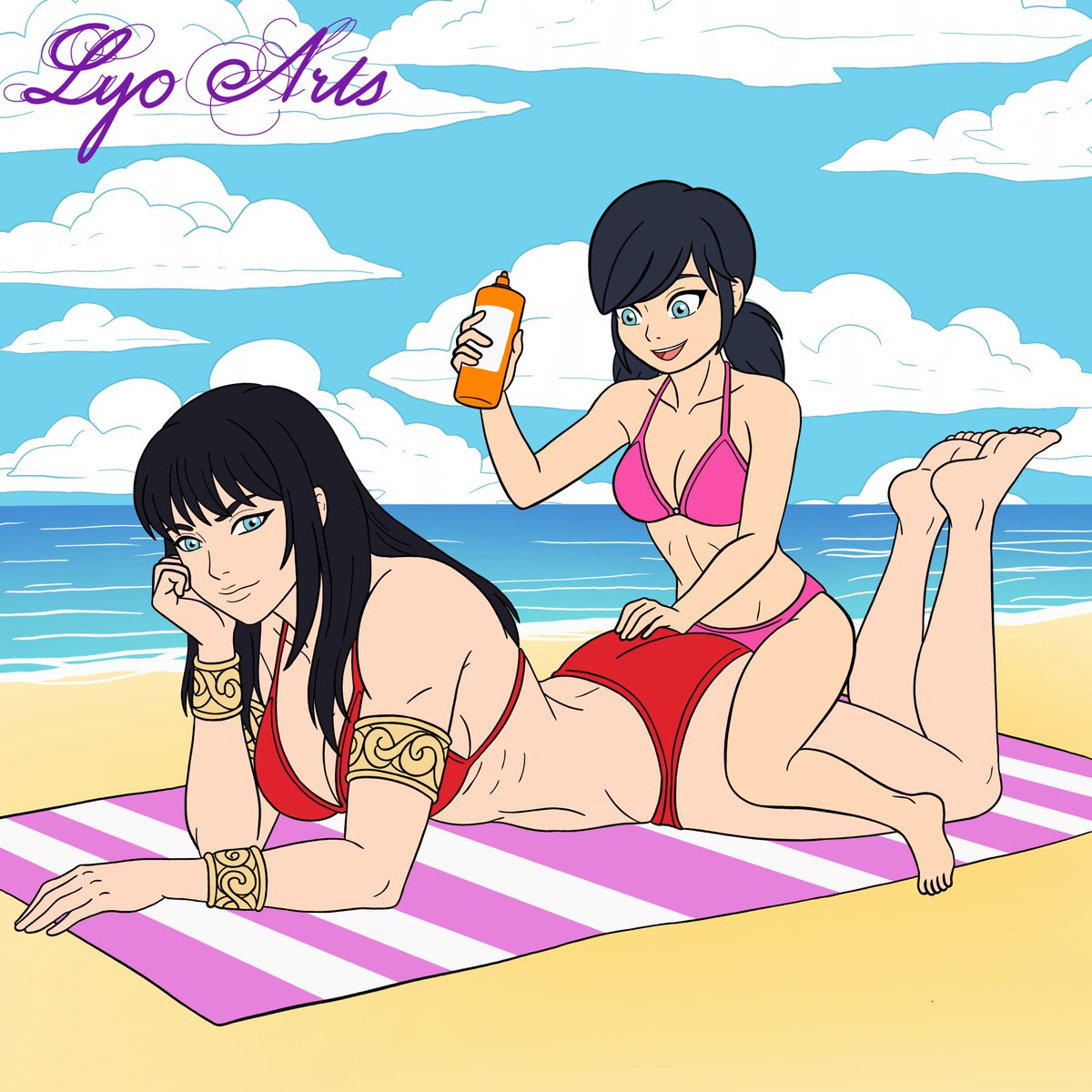 Beach Break

Commission for Blackleyer

#Xena #Marinette #BeachScene #CrossoverArt #FanArt #SummerVibes #commission #mlb #MiraculousLadybug #Relaxation #SunscreenTime