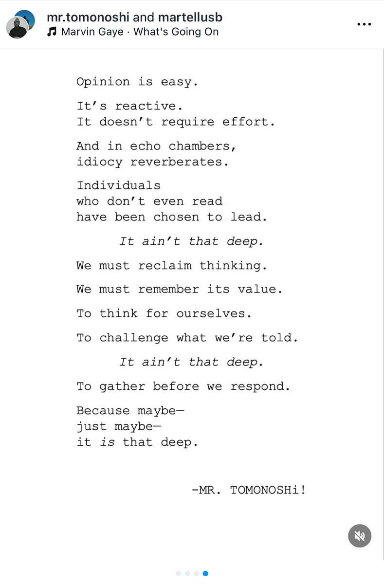 CurtissKing's tweet image. โWe are witnessing the cultural
erosion of thought,
the glorification of ignorance,
and the fear of depth in a world
addicted to speed and surface.โ
โIt Ainโt That Deepโ
- Mr. Tomonoshi