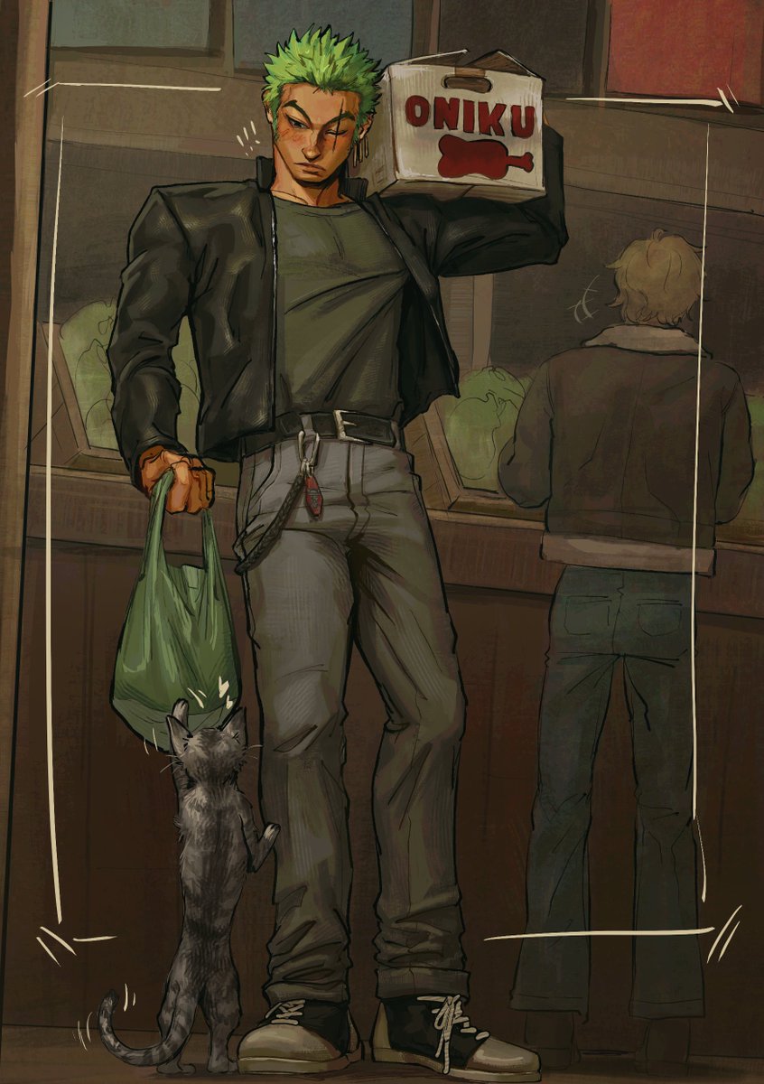 ViktorMaru's tweet image. My zoro for the Zoro art collab! I'm very happy to have been able to draw the iconic zosan zine fit!