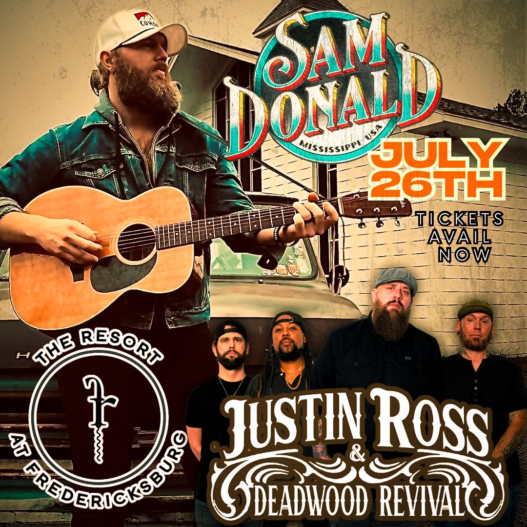 July 26th The Resort Fredericksburg Tx.
Sam Donald - Headliner
Justin Ross and Deadwood Revival- Opener
Tix on sale now, follow link below. They will go fast so get yours today! 

stubwire.com/e/35482/samdon…