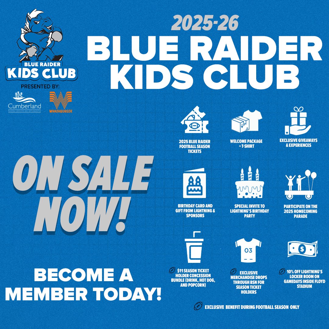 Blue Raider Kids Club = nonstop fun! 

 Join now ! ⚡ 💙 

🔗bit.ly/4nQwSdT