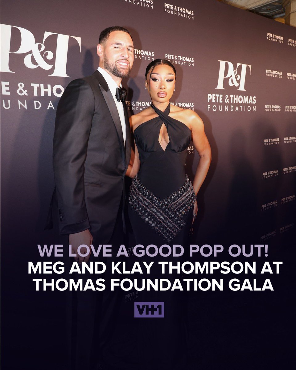 VH1's tweet image. Megan Thee Stallion made a double statement last night at the Thomas Foundation Gala hard launching her new foundation and her man, Klay Thompson, as they stepped out together Power moves only. So Meg is it still a hottie summer? Just asking first a friend 👀 ❤️🔥