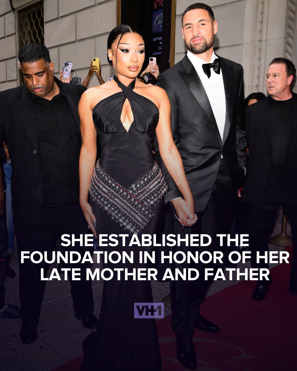 VH1's tweet image. Megan Thee Stallion made a double statement last night at the Thomas Foundation Gala hard launching her new foundation and her man, Klay Thompson, as they stepped out together Power moves only. So Meg is it still a hottie summer? Just asking first a friend 👀 ❤️🔥