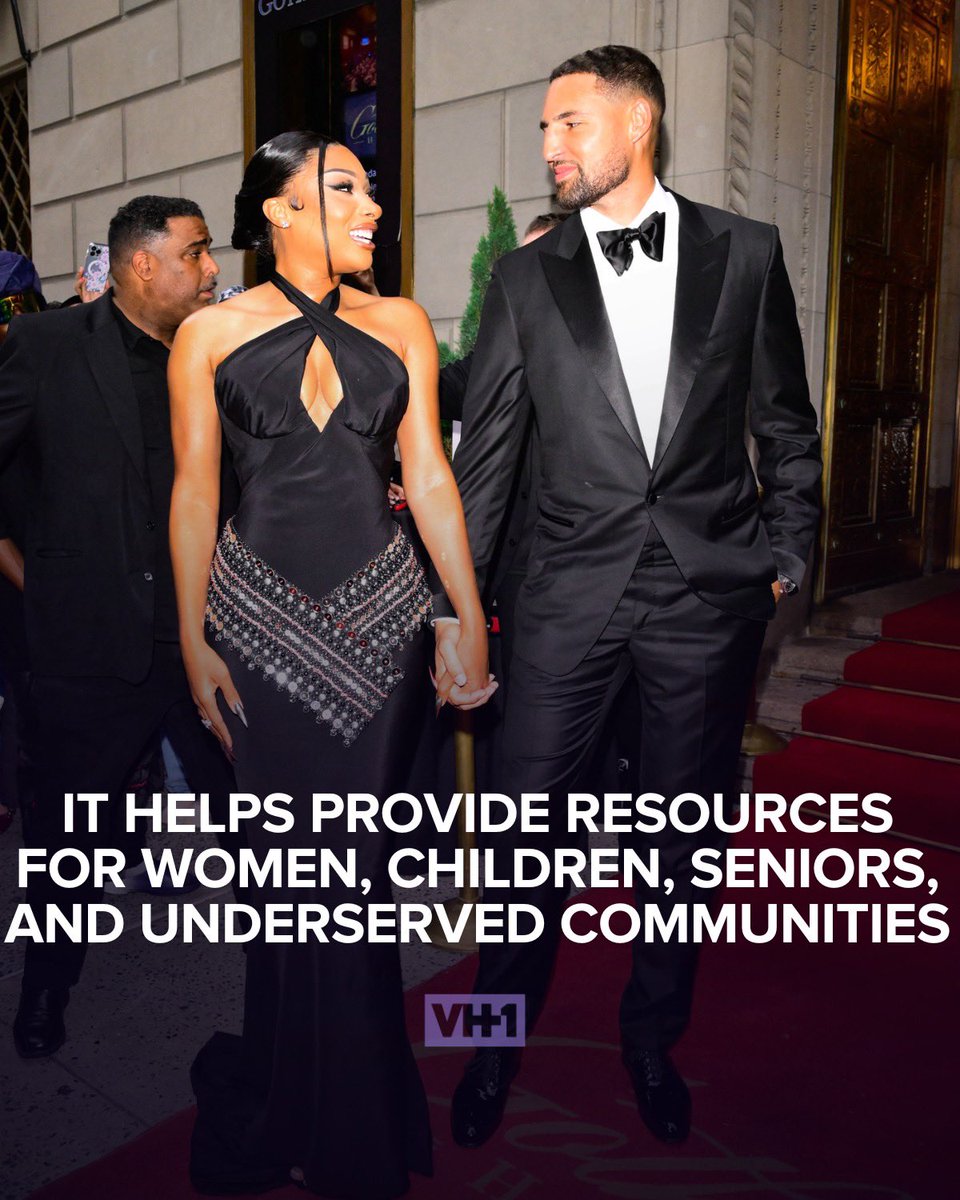 VH1's tweet image. Megan Thee Stallion made a double statement last night at the Thomas Foundation Gala hard launching her new foundation and her man, Klay Thompson, as they stepped out together Power moves only. So Meg is it still a hottie summer? Just asking first a friend 👀 ❤️🔥