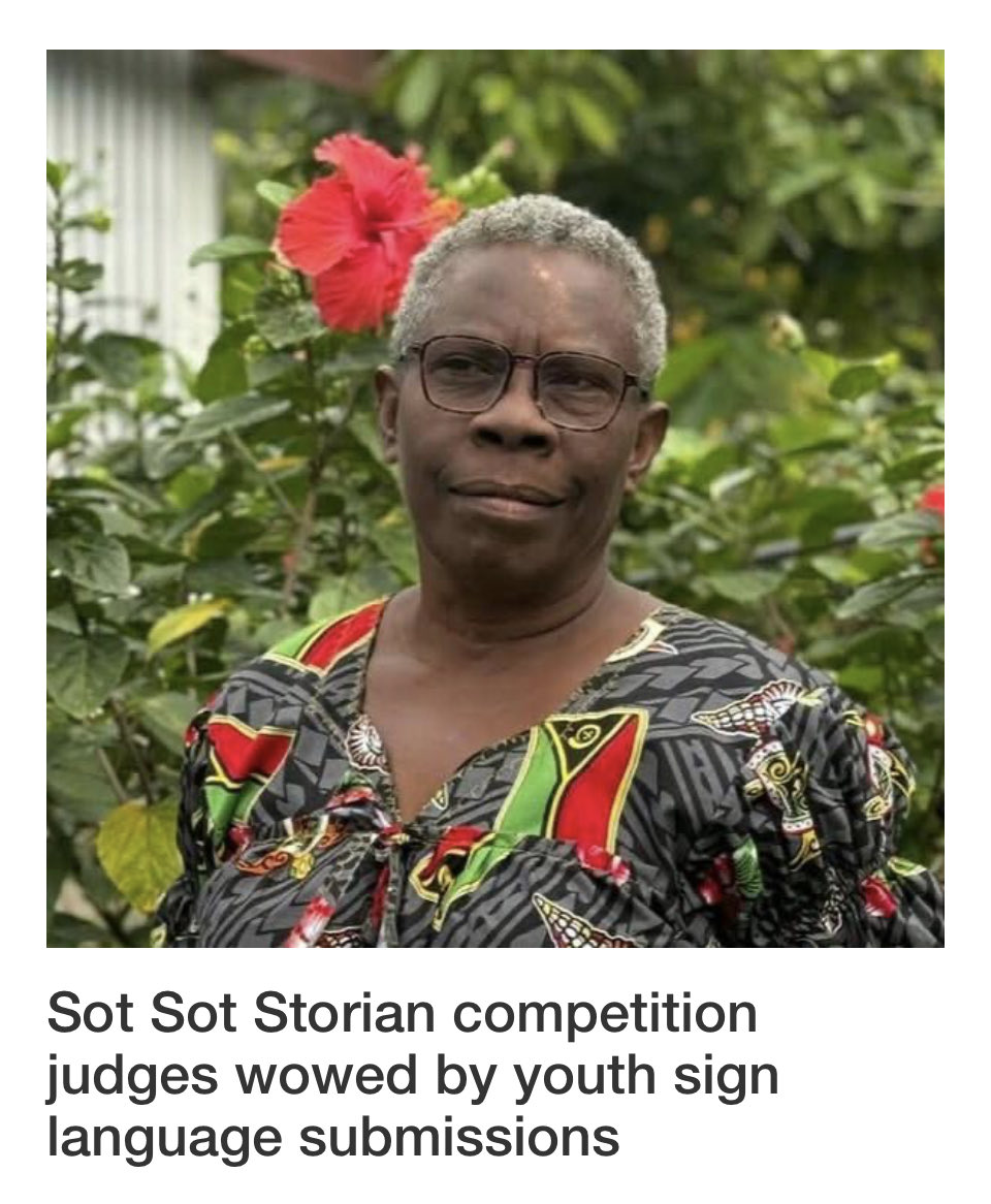So exciting to see the submissions for this year’s Sot Sot Storian, Vanuatu’s microfiction competition, now in its 2nd year. Sign language, who’d thought! Vanuatu writers, you continue to surprise and inspire 💪🏾🇻🇺 ⁦<a href="/BecVanuatu/">Rebecca T. Olul-Hossen</a>⁩ ⁦<a href="/AnnaNaupa/">Anna Naupa</a>⁩

dailypost.vu/news/sot-sot-s…