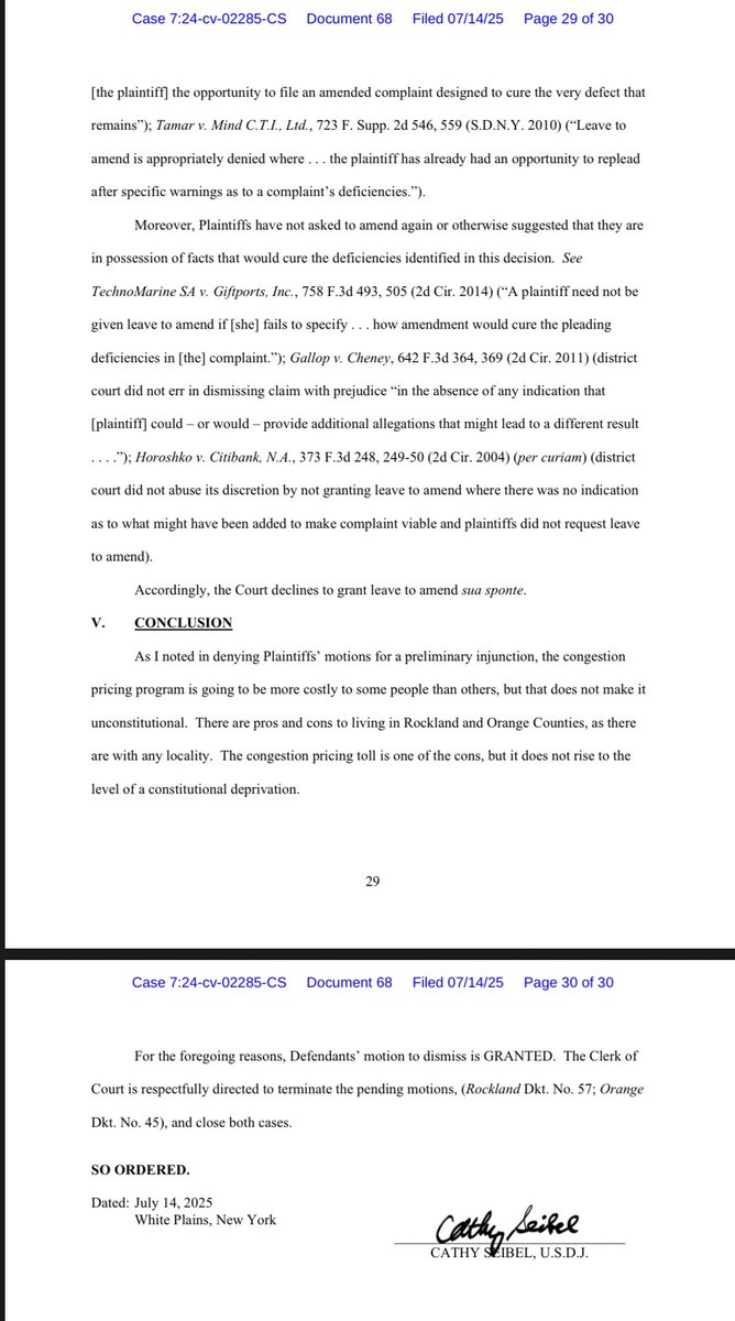 SamiLiebman's tweet image. Oh by the way, amid all the mayoral campaign transit proposals, two more congestion pricing lawsuits against the @mta were dismissed. #traffic #transit #congestionpricing