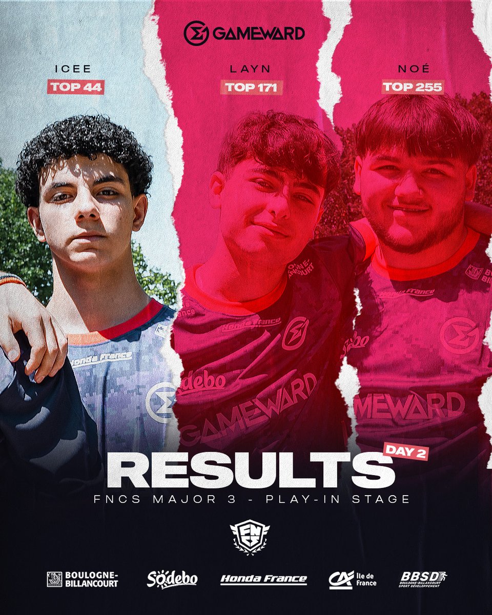 CLAP DE FIN DES PLAY-IN 👏

Seul <a href="/IceeFTN_/">GW Icee</a> poursuit les FNCS pour le moment, on retrouvera <a href="/ohLaynnn/">Layn</a> et <a href="/Noefnbr30/">Noe</a> aux LCQ !

- Icee top 44
- Layn top 171
- Noé top 255 

Nos cracks se sont battus jusqu'au bout et le goat <a href="/Stizo_officiel/">GW Stizo 🌪️</a> les a suivis jusqu'à la fin 💜