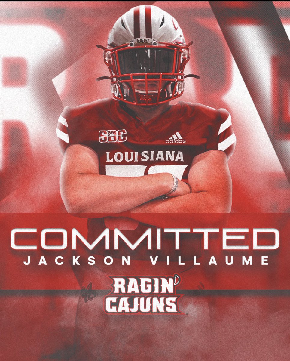 Jackson Villaume 5⭐️ LS (@jacksonvillaume) on Twitter photo 110% Committed to the University of Louisiana!! 🤟🌶️ Proud to continue my athletic and academic journey as a CAJUN!! <a href="/CoachMGiuliani/">Mike Giuliani</a> <a href="/coachmhocke/">Mark Hocke</a> <a href="/loganboudreaux3/">Logan Boudreaux</a> <a href="/michaeldes1/">Michael Desormeaux</a> <a href="/RaginCajunsFB/">Louisiana Ragin’ Cajuns® Football</a> <a href="/torigoodwinn/">Tori</a> <a href="/leg12tim/">Tim Leger</a> <a href="/AddieVidrine/">addie vidrine</a> <a href="/RecruitLouisian/">Recruit Louisiana™️</a> <a href="/RecruitLouisian/">Recruit Louisiana™️</a> <a href="/ShedrickMckenz2/">Miss-Lou Recruits</a> 110% Committed to the University of Louisiana!! 🤟🌶️ Proud to continue my athletic and academic journey as a CAJUN!! <a href="/CoachMGiuliani/">Mike Giuliani</a> <a href="/coachmhocke/">Mark Hocke</a> <a href="/loganboudreaux3/">Logan Boudreaux</a> <a href="/michaeldes1/">Michael Desormeaux</a> <a href="/RaginCajunsFB/">Louisiana Ragin’ Cajuns® Football</a> <a href="/torigoodwinn/">Tori</a> <a href="/leg12tim/">Tim Leger</a> <a href="/AddieVidrine/">addie vidrine</a> <a href="/RecruitLouisian/">Recruit Louisiana™️</a> <a href="/RecruitLouisian/">Recruit Louisiana™️</a> <a href="/ShedrickMckenz2/">Miss-Lou Recruits</a>