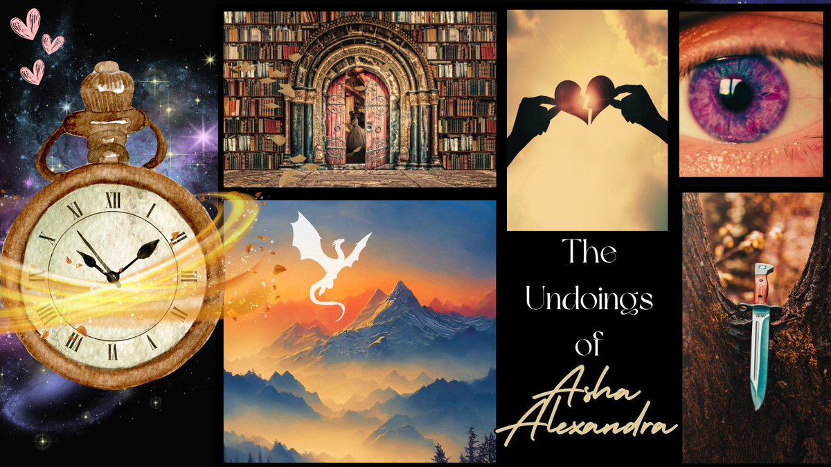 I see everyone else sharing their moodboards and agent guides, and I want in! This is my moodboard for my recent #amquerying YA fantasy romance. 😁 Feel free to like, post, comment, retweet, etc. I can figure things out. 😂

You'll love THE UNDOINGS OF ASHA ALEXANDRA if you love: