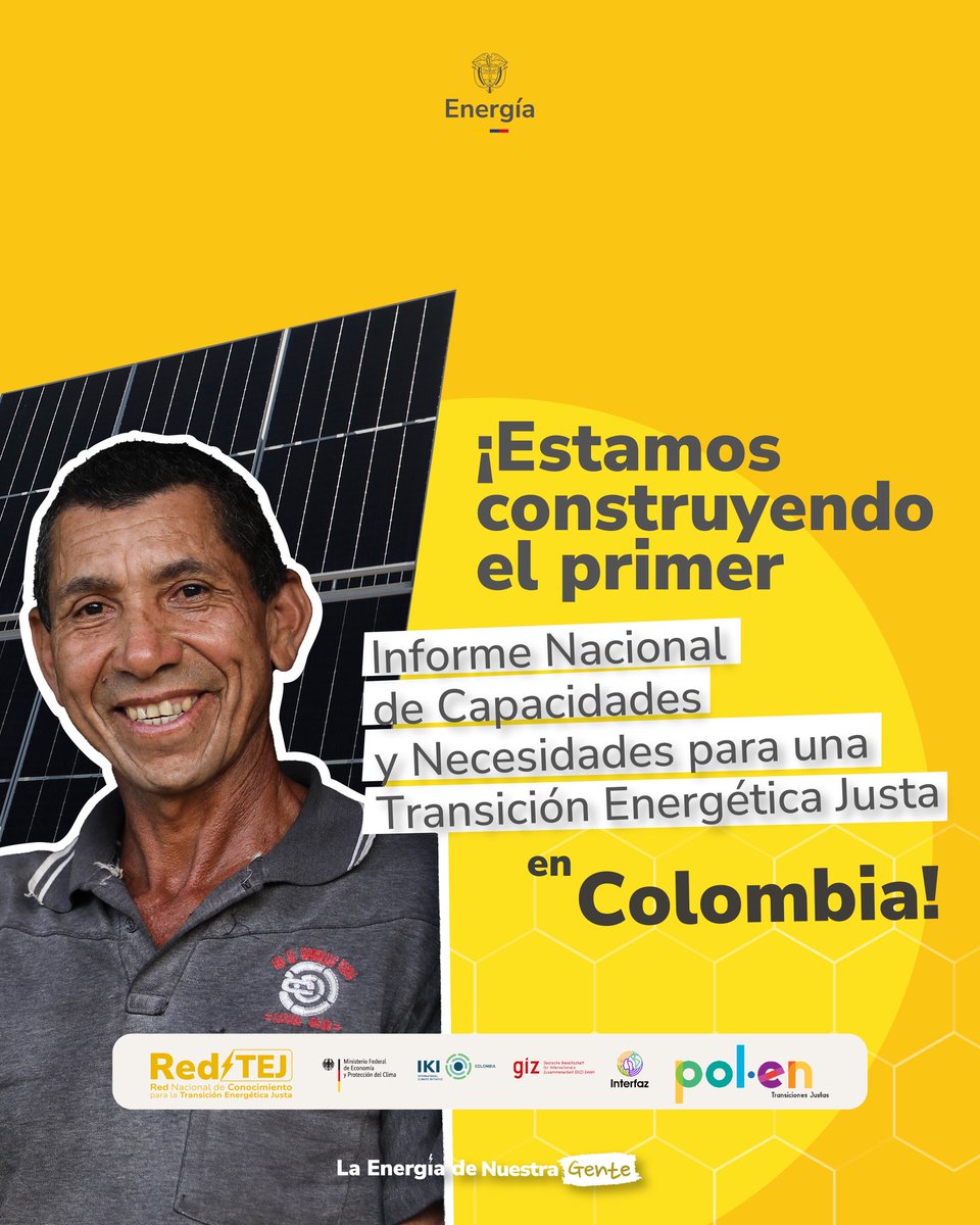Minenergía (@minenergiaco) on Twitter photo El ministro @palmaedwin, junto a #RedTEJ, la cooperación alemana GIZ y <a href="/polentjcol/">POLEN Transiciones Justas</a>, lanzan una gran consulta nacional para identificar las capacidades, necesidades y oportunidades que permitirán acelerar una transición inclusiva, sostenible y basada en el conocimiento.
¿Qué El ministro @palmaedwin, junto a #RedTEJ, la cooperación alemana GIZ y <a href="/polentjcol/">POLEN Transiciones Justas</a>, lanzan una gran consulta nacional para identificar las capacidades, necesidades y oportunidades que permitirán acelerar una transición inclusiva, sostenible y basada en el conocimiento.
¿Qué