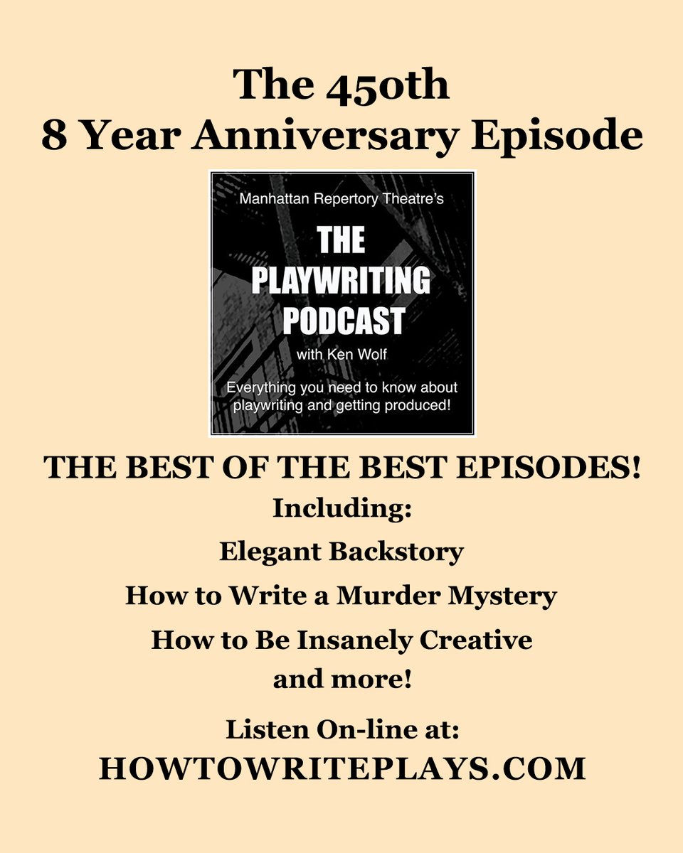 The best of the best, &amp; so much fun!

In my humble opinion, this is the best podcast episode I have ever created.

Learn about Playwriting &amp; be entertained in the process.

listen online:

howtowriteplays.com

Or Search The Playwriting Podcast on any podcast app!

#plays