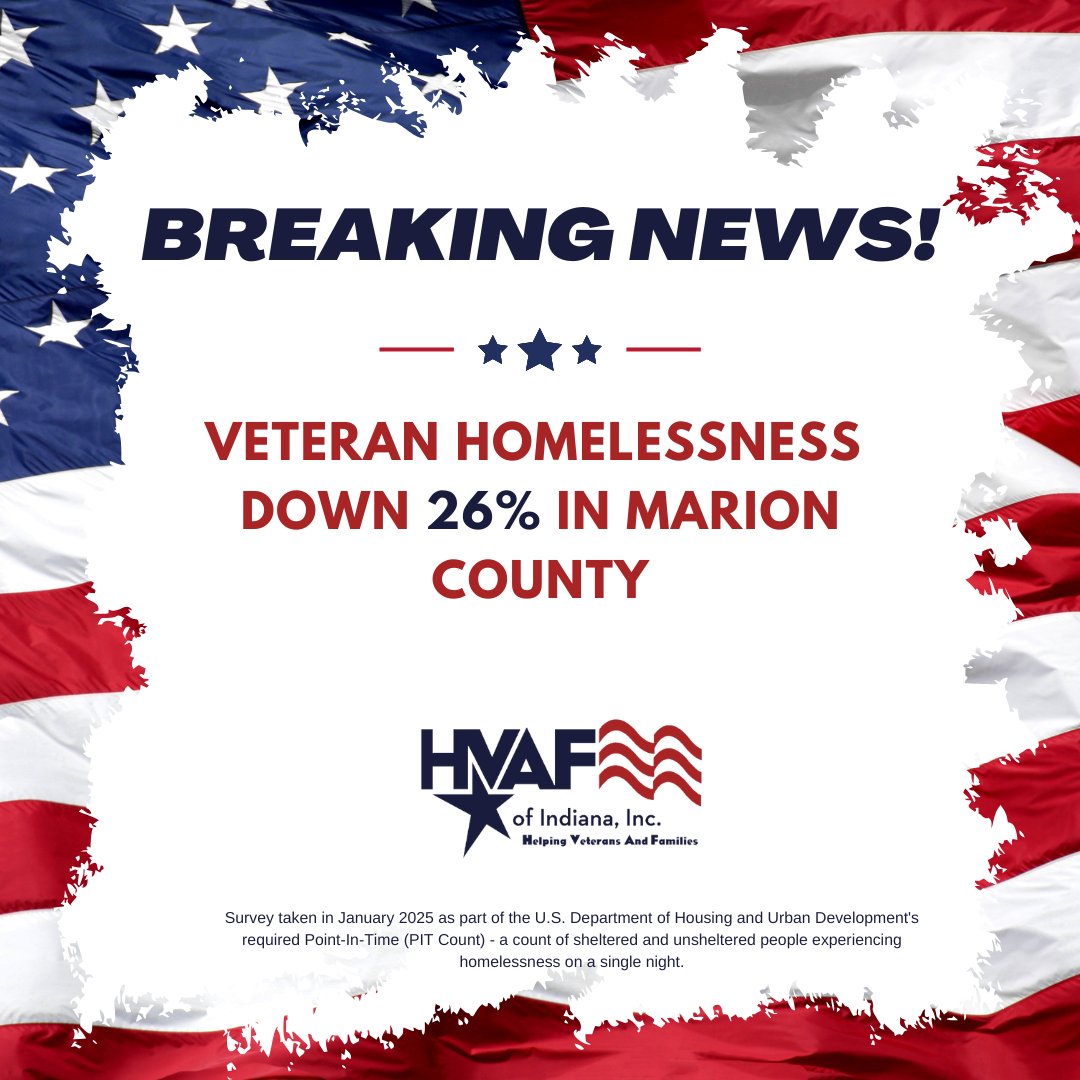 📢 Breaking News:📢

This week, the 2025 Point-in-Time (PIT) count revealed significant progress—a 26% year-over-year decrease in veteran homelessness. 

Click the link to our blog to learn more! 

👉bit.ly/3IBvGdX