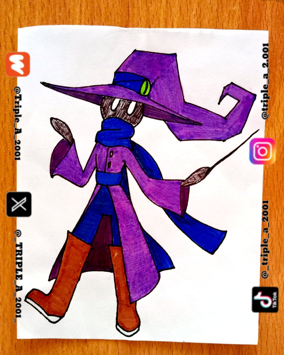 _TRIPLE_A_2001_'s tweet image. Este no tiene nombre, pero de los que tengo, es el que más he dibujado 😗

#OC #OriginalCharacter #Dibujo #Tradicional