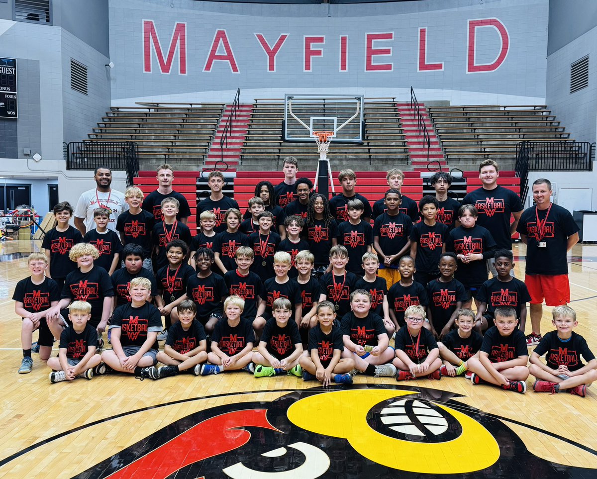 Coach_Croft12's tweet image. Loved every second of Mayfield Camp #7! Every camper competed, learned, and worked hard all week! Shout out to my coaches and players for giving back and working with the future of Mayfield Basketball! Also thank you to @CFSBank for being our camp t-shirt sponsor! #Mayfield🏀