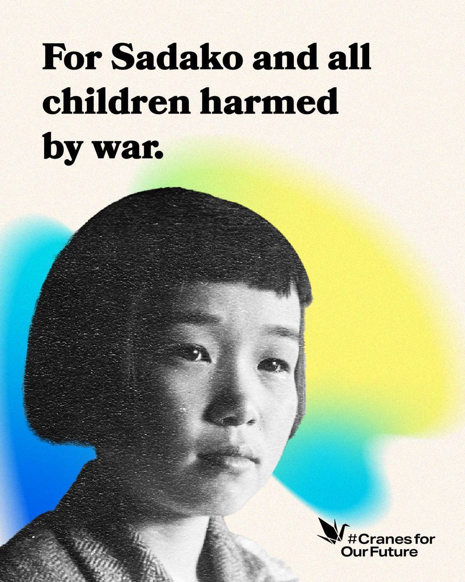 NTI_WMD's tweet image. Sadako Sasaki was two when she experienced the bombing of Hiroshima. When she was diagnosed with radiation-induced leukemia at the age of 11, she attempted to fold 1,000 paper cranes in the hopes that her wish to live would be granted.
Tragically, Sadako did not survive, but her…
