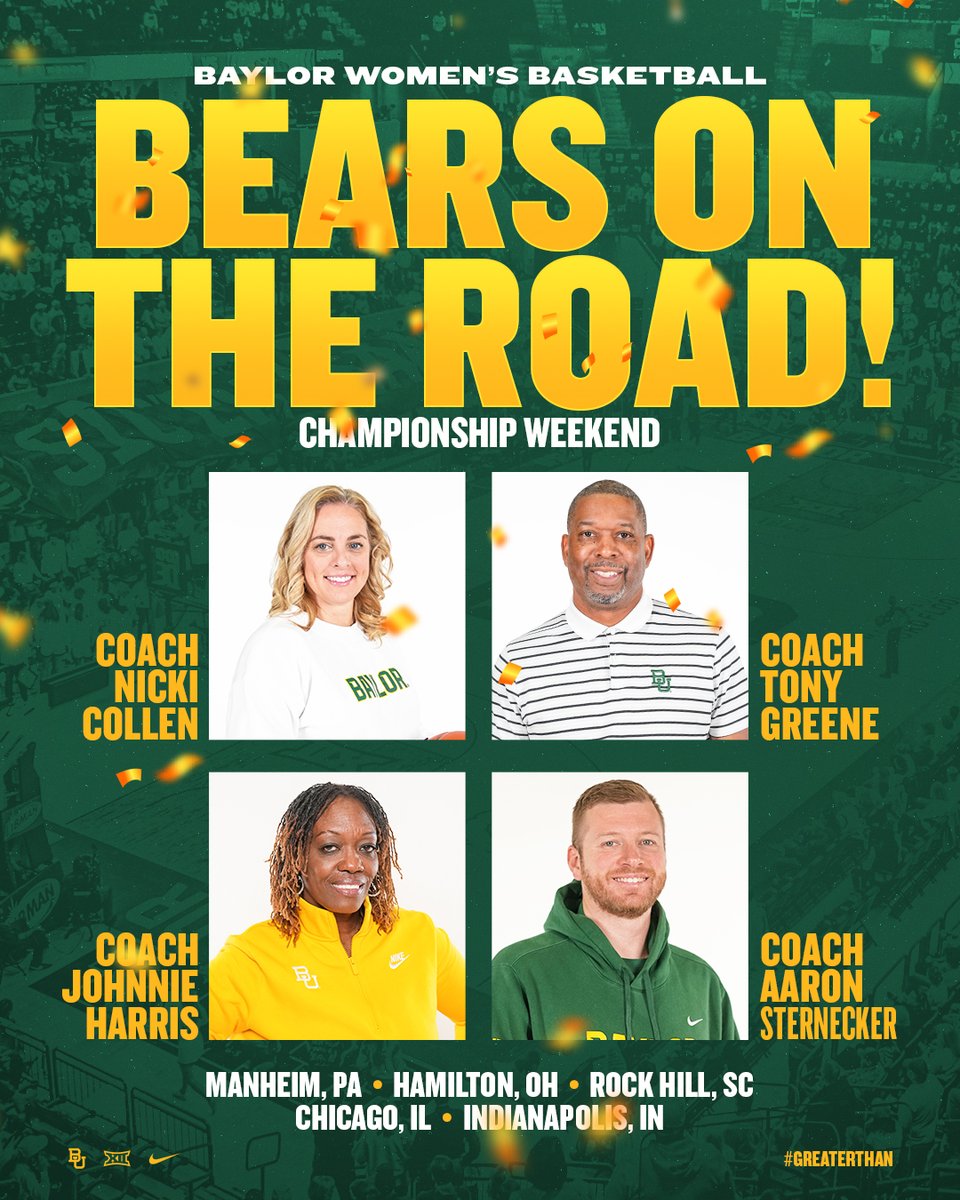 BaylorWBB's tweet image. Hitting the road for Championship Weekend! ππ
#SicEm | #GreaterThan