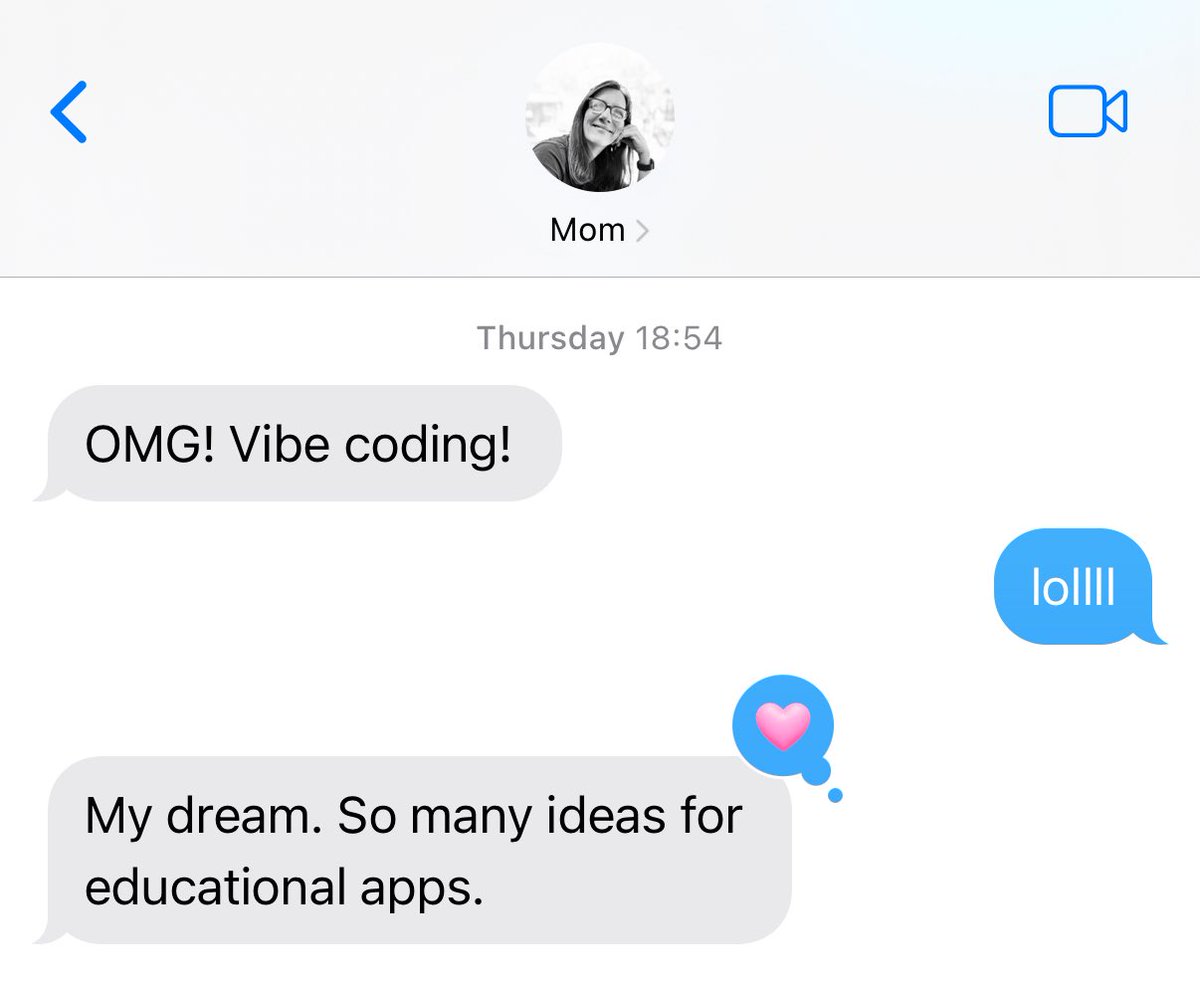 theandytee's tweet image. Perhaps one of the most underrated perks of working at Replit, to me, is texts like this from my mom ❤️