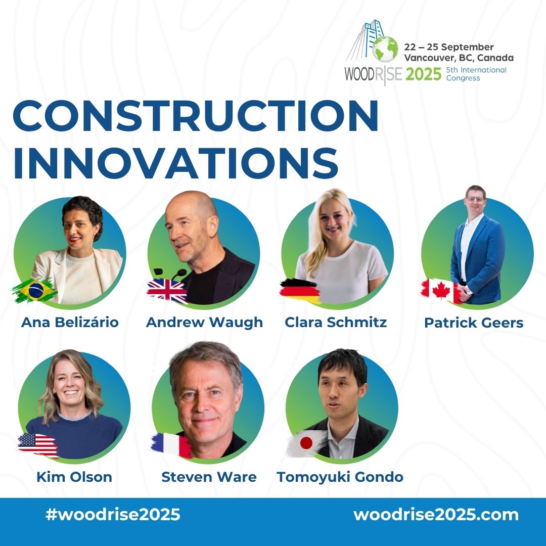 Timber is transforming construction. Don’t miss this #Woodrise2025 plenary:
✅ Mass timber success stories
✅ Prefab &amp; modular innovation
✅ Faster, greener, smarter builds
Hear from global leaders shaping the future.

#PlenarySpotlight #TimberInnovation #PrefabRevolution