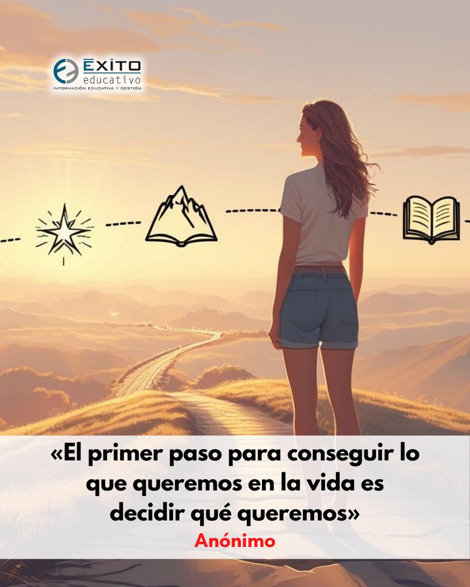 Exito_Educativo's tweet image. En ÉXITO EDUCATIVO, creemos que cada decisión cuenta y que cada paso, por pequeño que sea, nos acerca a nuestros sueños. Hoy, te animamos a hacer una pausa y reflexionar: ¿qué es lo que realmente quieres?
#LasFrasesDeÉxitoEducativo #Inspiración #Decisión #Metas