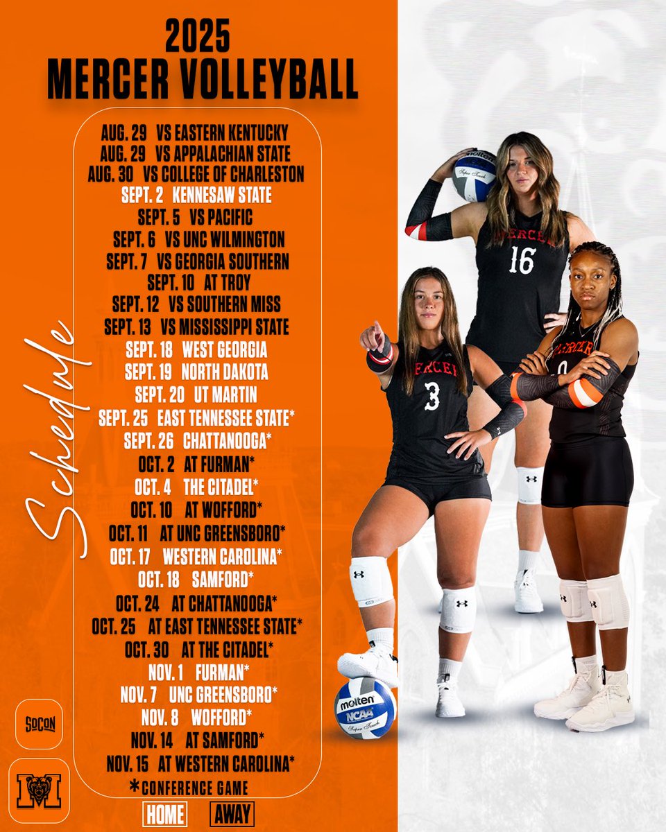 MercerBearsVB's tweet image. 𝑴𝒂𝒓𝒌 𝒚𝒐𝒖𝒓 𝒄𝒂𝒍𝒆𝒏𝒅𝒂𝒓𝒔✍️

The 2025 schedule is here!

#BearDown | #RoarTogether