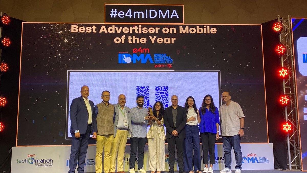 e4m Live (@e4mevents) on Twitter photo Celebrating excellence in digital media at #e4mIDMA 2025! Congrats to the winner! ๐๐
Category: Best Advertiser on Mobile of the Year
Winner: <a href="/HUL_News/">Hindustan Unilever</a>
#digitalawards Celebrating excellence in digital media at #e4mIDMA 2025! Congrats to the winner! ๐๐
Category: Best Advertiser on Mobile of the Year
Winner: <a href="/HUL_News/">Hindustan Unilever</a>
#digitalawards