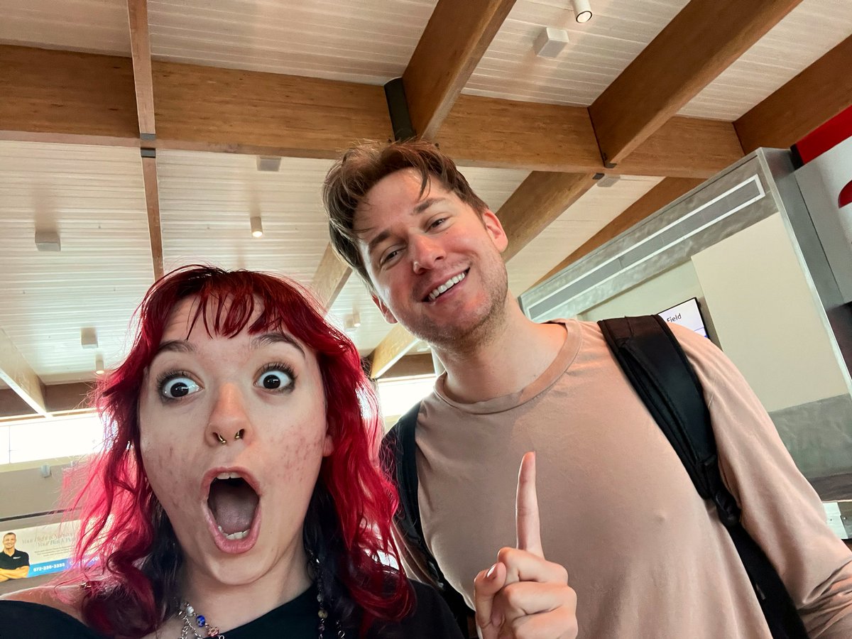 Sticky_Starz's tweet photo. Me and @ltslillysworld have made the biggest @NerdcorePC poster the world has ever seen due to popular demand. 4th year of poster! 🙏. Also, found this goober on my plane?!? ✈️ https://t.co/gDtPmCQfLO