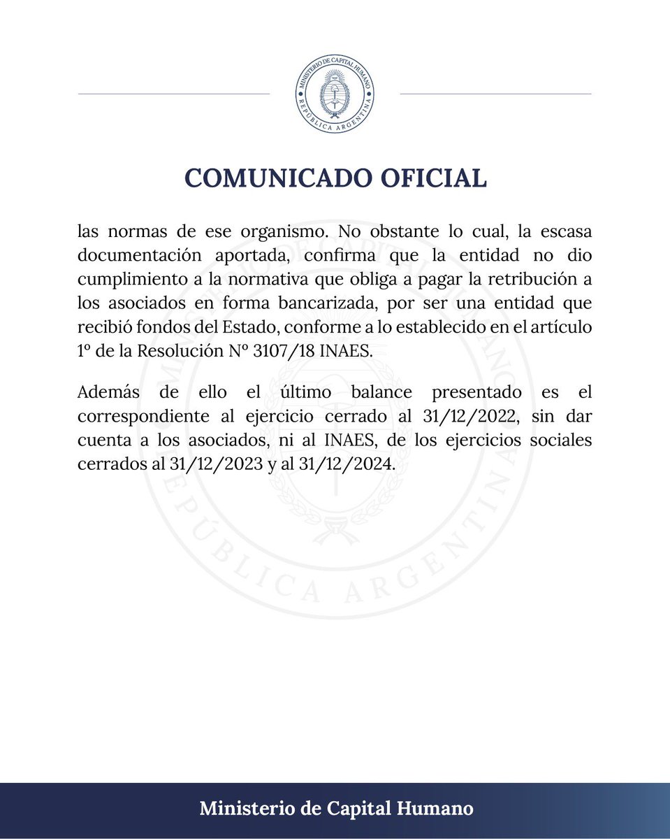 MinCapHum_Ar's tweet image. Comunicado oficial.