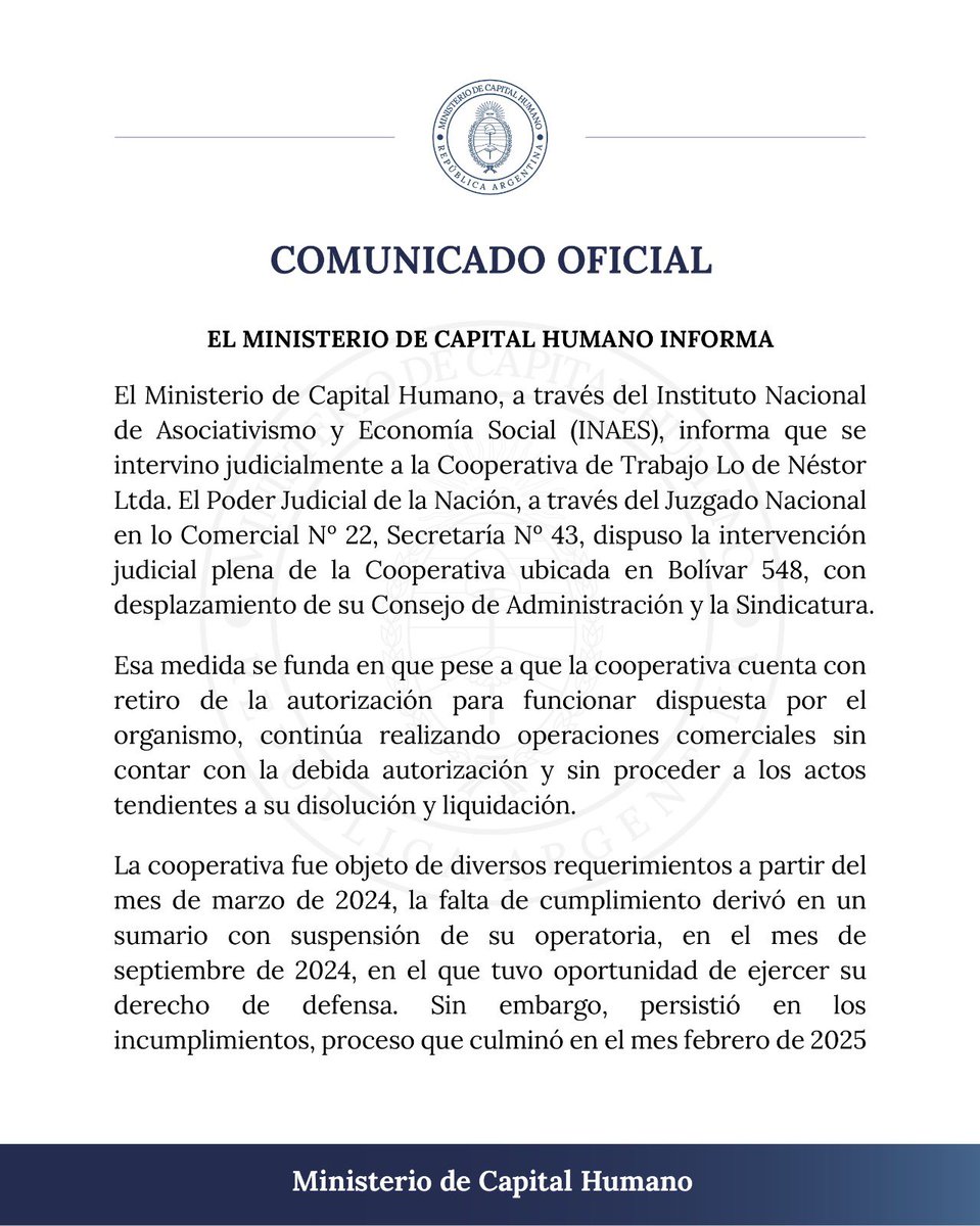 MinCapHum_Ar's tweet image. Comunicado oficial.