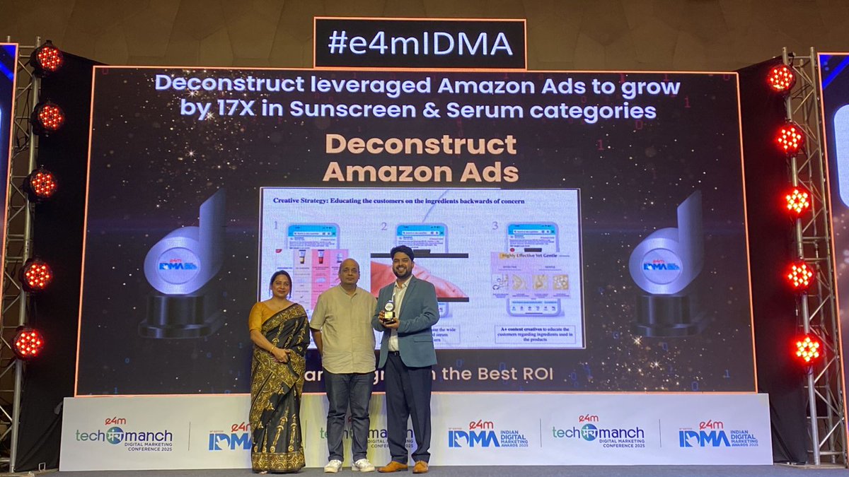 e4m Live (@e4mevents) on Twitter photo Applauding the visionaries setting new standards in digital media innovation! Congrats to the outstanding winners at #e4mIDMA 2025! ๐
Category: Campaign with the Best ROI
Winners: <a href="/PantProject/">The Pant Project</a>, <a href="/AmazonAds/">Amazon Ads</a>, #deconstruct
#digitalawards Applauding the visionaries setting new standards in digital media innovation! Congrats to the outstanding winners at #e4mIDMA 2025! ๐
Category: Campaign with the Best ROI
Winners: <a href="/PantProject/">The Pant Project</a>, <a href="/AmazonAds/">Amazon Ads</a>, #deconstruct
#digitalawards