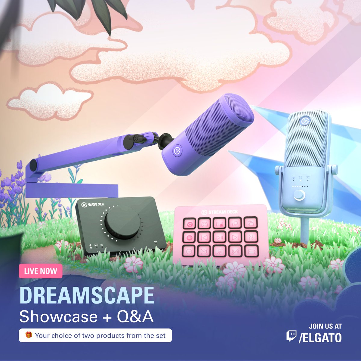 elgato's tweet image. LIVE NOW π΄
Check out our new colorways as we build a dreamy pink, blue, purple, and green setup live.
Watch now: twitch.tv/elgato